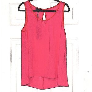 Willi Smith A-Line Tank Top L Pink Orange Keyhole Detail Minimalist Relaxed